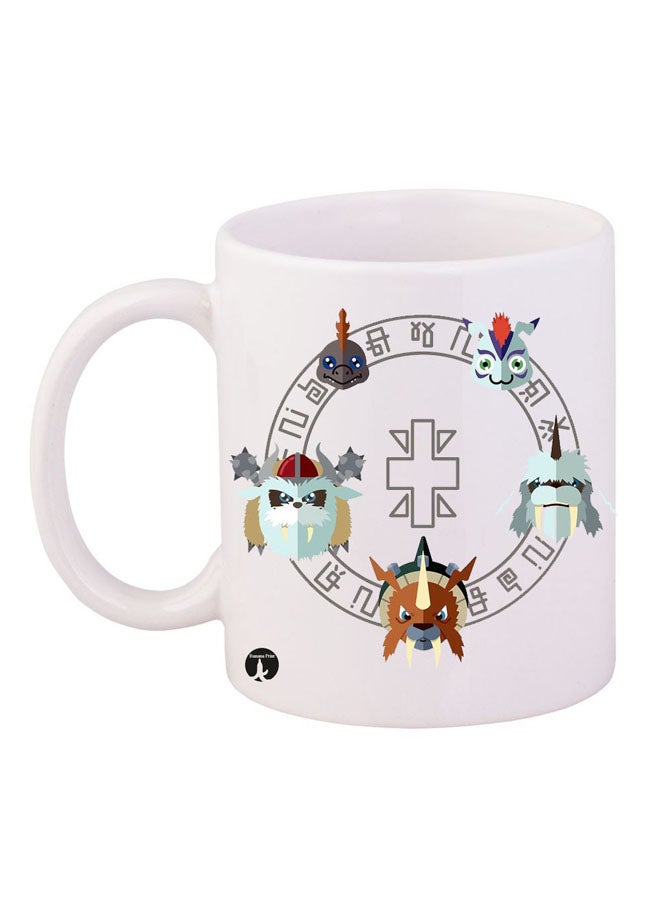 Digimon Printed Mug White/Grey