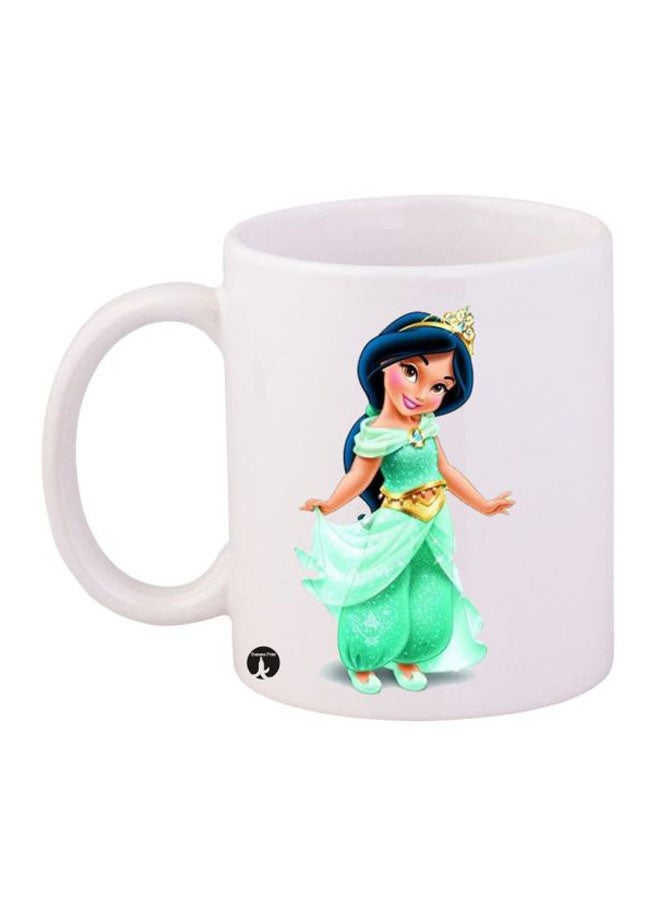BP Durable Heat-Resistant Thick Wall Designed Ergonomic Handled Disney Printed Mug White/Green