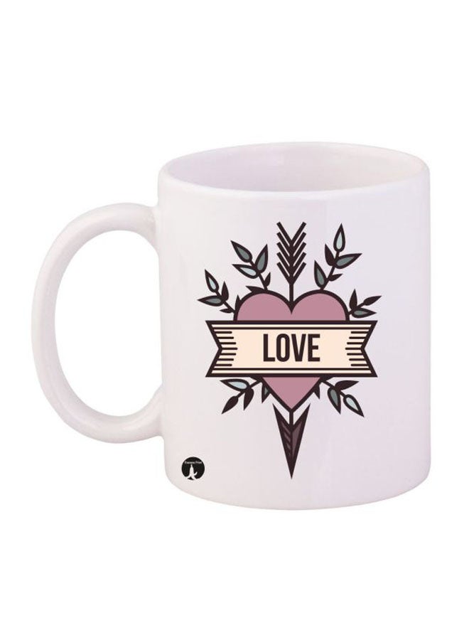Phrases Love Printed Mug White/Pink/Black