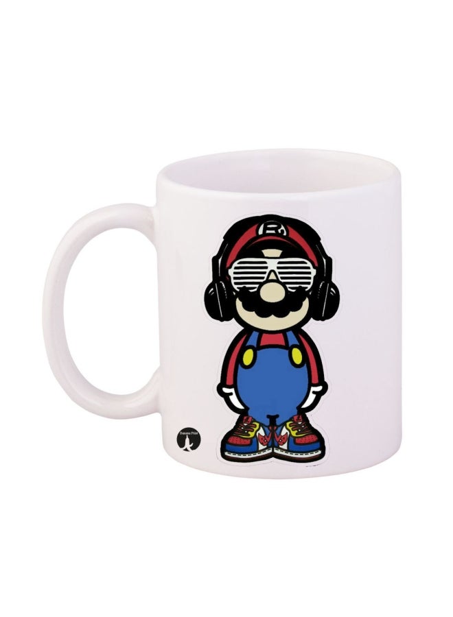 BP Super Mario Printed Mug White/Blue/ Black