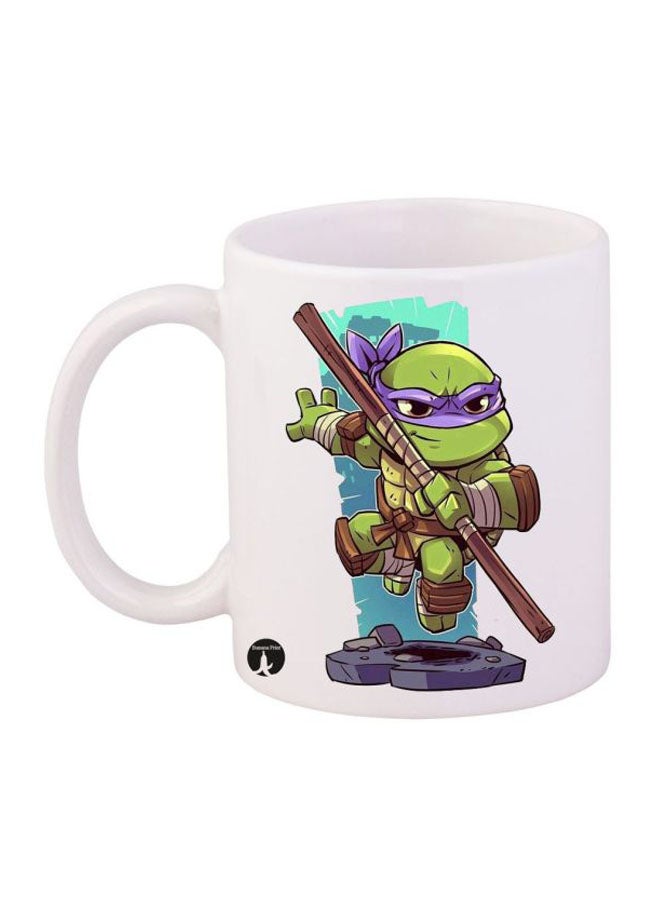 بي بي مج مطبوع عليه صورة شخصيات Teenage Mutant Ninja Turtles أبيض/أخضر/بني