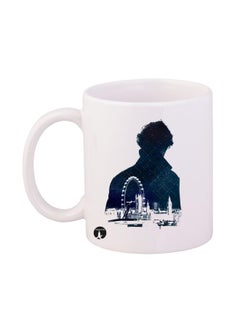 The TV Show Sherlock Printed Mug White/Blue