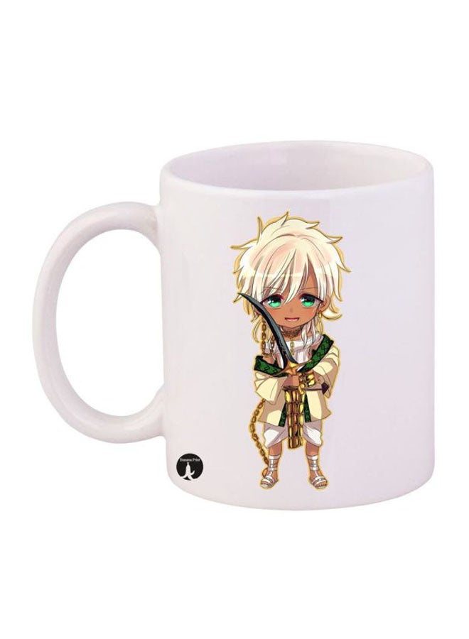 BP Labyrinth Of Magic Anime Printed Mug White/Beige/Green