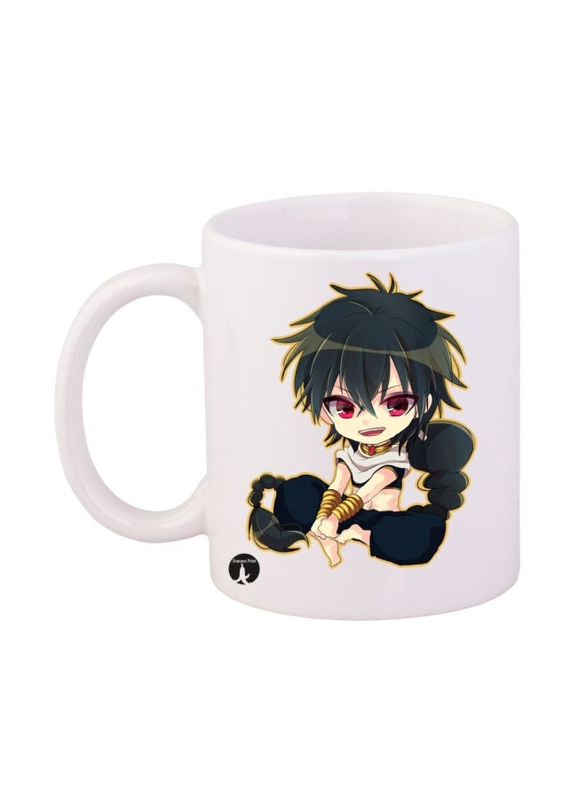 بي بي مج قهوة مطبوع عليه صورة لمسلسل الإنمي "Labyrinth Of Magic Anime أبيض/أسود/ذهبي