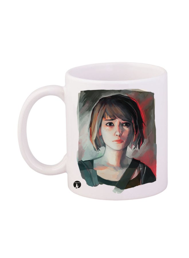 بي بي مج مطبوع عليه عبارة "Life Is Strange" أبيض/ أصفر/ برتقالي