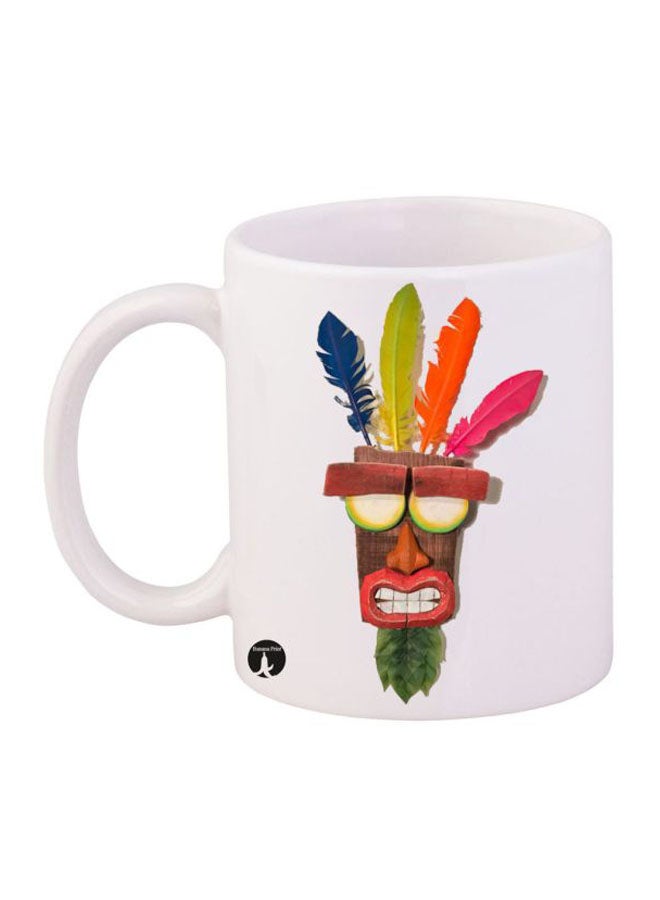 BP Durable Heat-Resistant Thick Wall Designed Ergonomic Handled Video Game Crash Printed Mug White/Pink/Orange