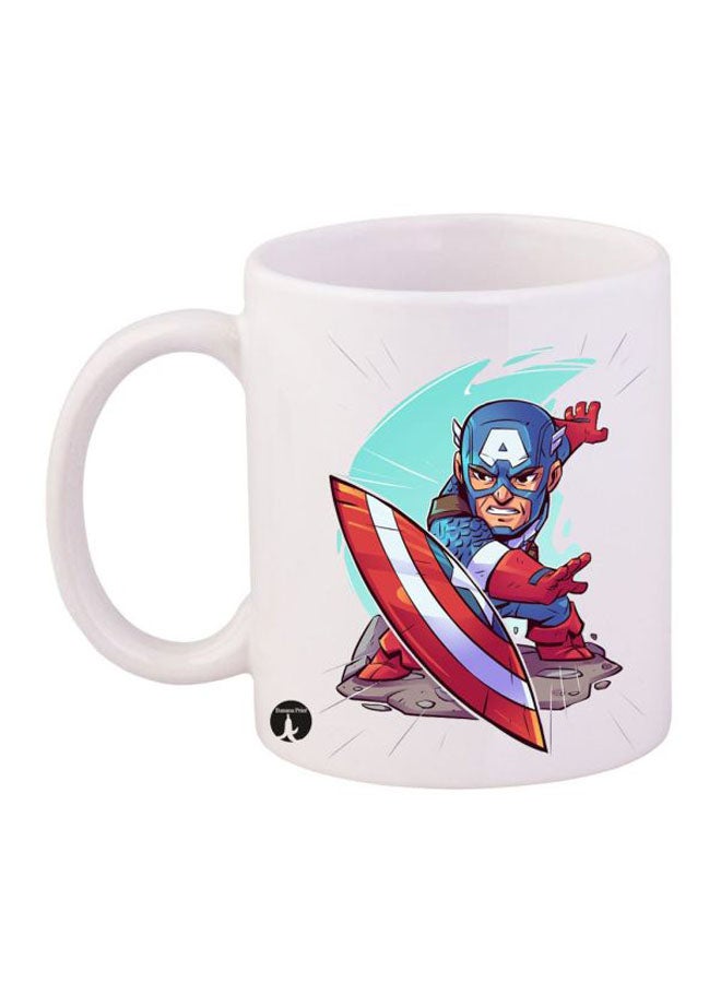 بي بي مج بطبعة شعار "Captain America" أبيض/أزرق/أحمر