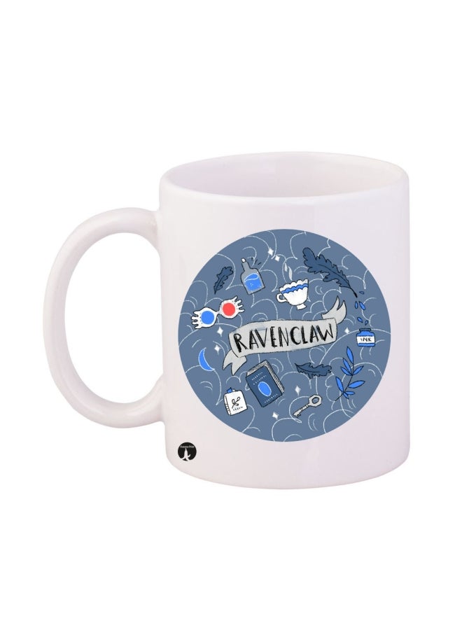 Durable Heat-Resistant Thick Wall Designed Ergonomic Handled Harry Potter Ravenclaw House Printed Mug White/Blue/Black
