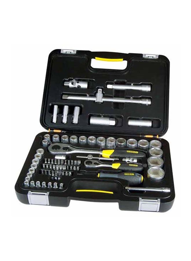 Stanley 77-Piece Socket Wrench SET Black/Yellow/Silver 14.17x10.23x3.74inch - Image 1