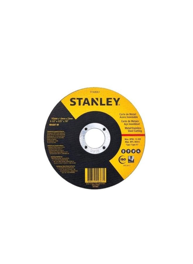 Stanley Inox Cutting Wheel Yellow/Black 115x1x16mm 
