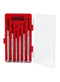 Stanley Set Of 6 Metal Precision Screwdriver Silver/Black 