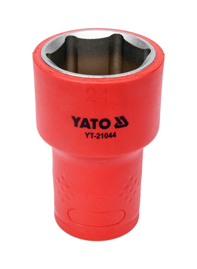 Yato Insulated Socket 1/2-Inch 24mm VDE-1000V YT-21044 Red/Black/Silver - Image 1