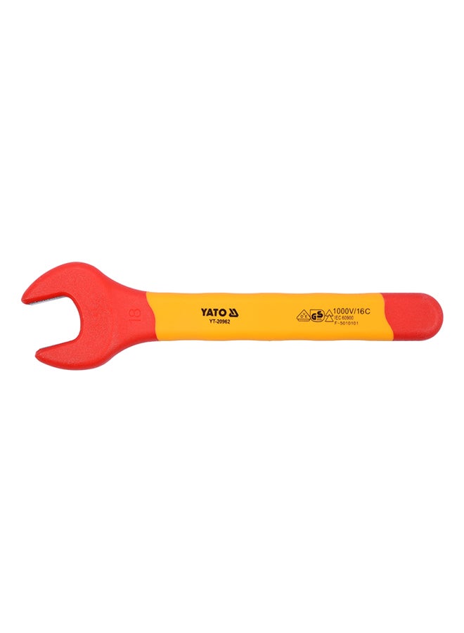 Yato Insulated Open End Wrench 18mm VDE-1000V YT-20962 Red/Yellow  - Image 1