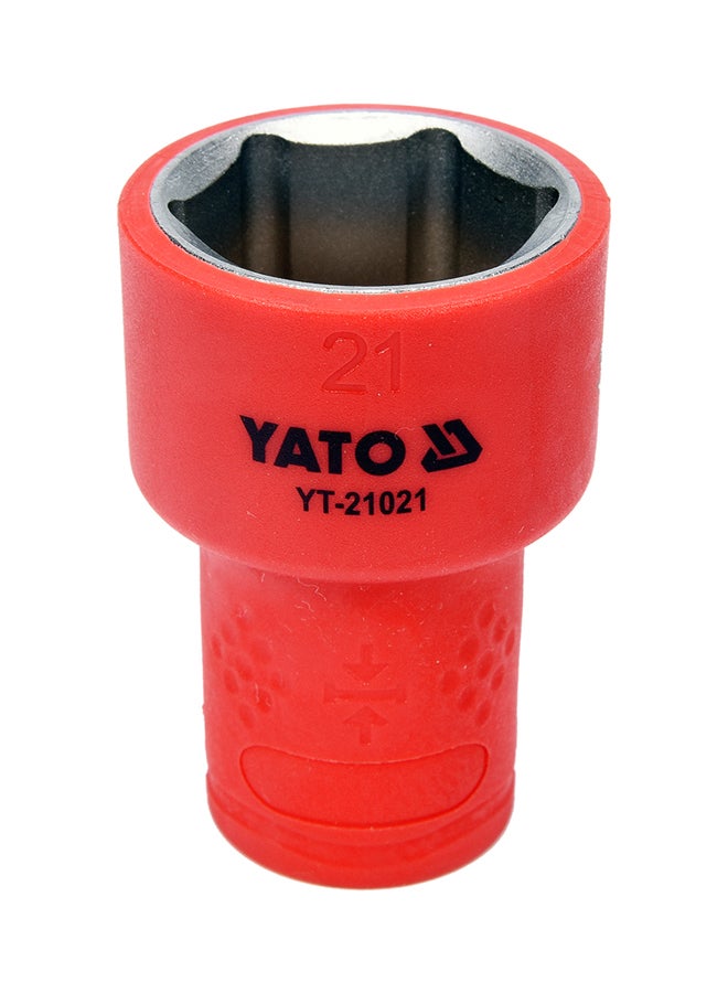 Yato Insulated Socket 3/8-Inch 21mm VDE-1000V YT-21021 Red