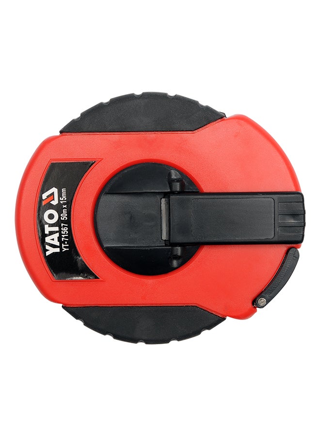 Yato Measuring Tape Fibre Glass Blade 50Mx13mm ABS case Hanger Card YT-71567 Red/Black 13mm  - Image 1