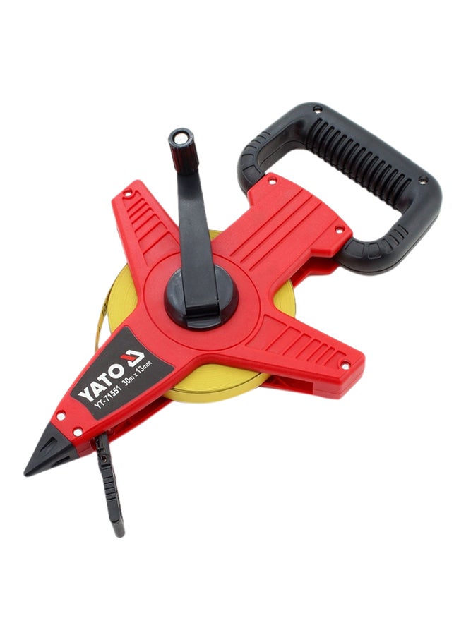 Yato Measuring Tape 30Mx13mm Steel Blade Open Type YT-71551 Red/Black/Yellow  - Image 1