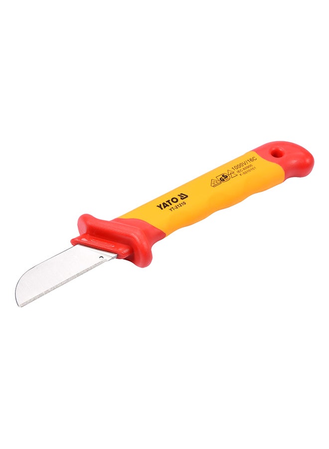 Yato Insulated Cable Knife Straight 50x180mm VDE-1000V YT-21210 Silver/Red/Yellow 18.01x2.31x3.99cm - Image 1