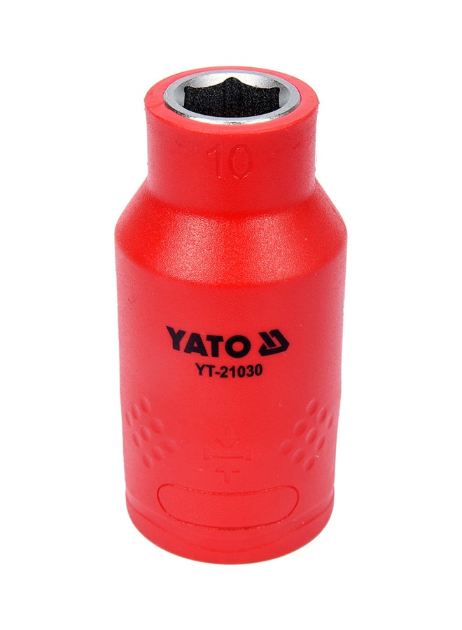 ياتو مقبس معزول 1/2 بوصة 10 مم VDE بقدرة 1000 فولت طراز YT-21030 أحمر/أسود/فضي