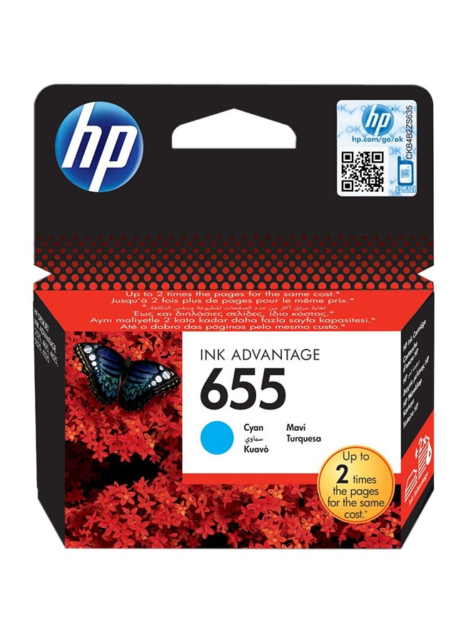 HP 655 Ink Advantage Cartridge Cyan