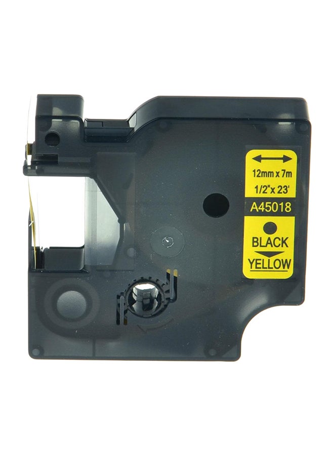 Compatible 12  mm Black On Yellow Label Tape for Dymo Label Printers Yellow