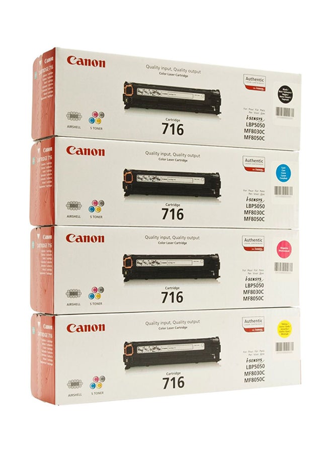Canon 4-Piece 716 Toner Cartridge Set Multicolor