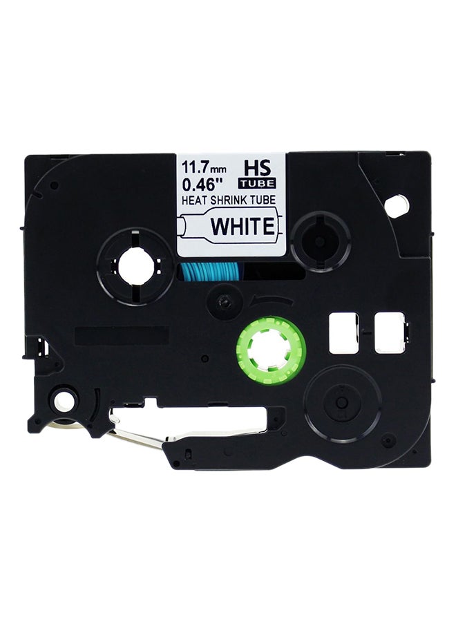 Compatible 11.7Mm Black On White Heat Shrink Tube For P-Touch Label Printers
