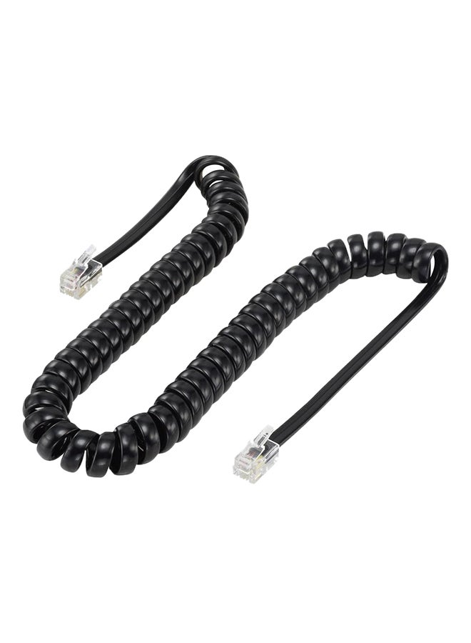 Telephone Receiver Spiral Cable 2M black