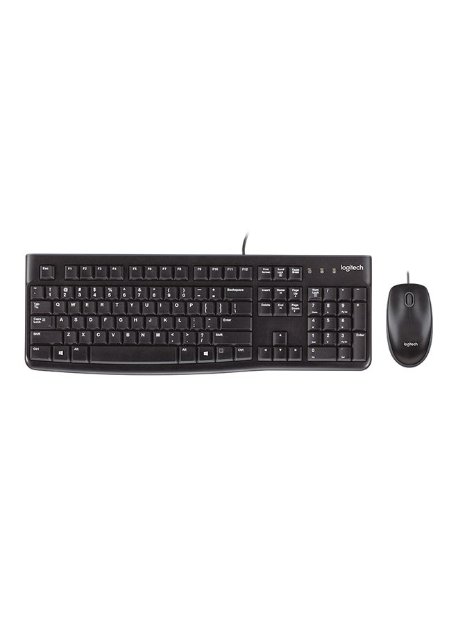 Logitech Mk120 Wired Keyboard And Mouse For Pc - 920-002562 black