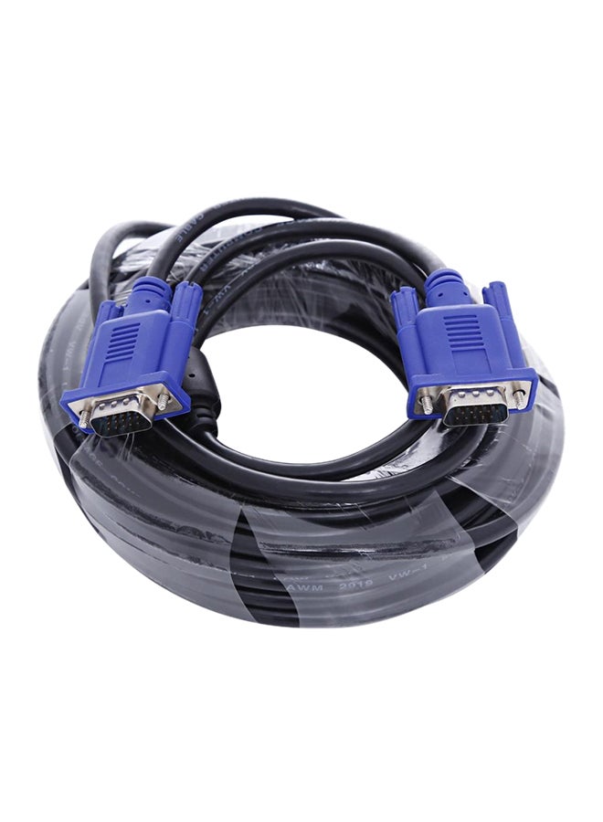 VGA Cable 10 Meter Blue Head Male to Male black