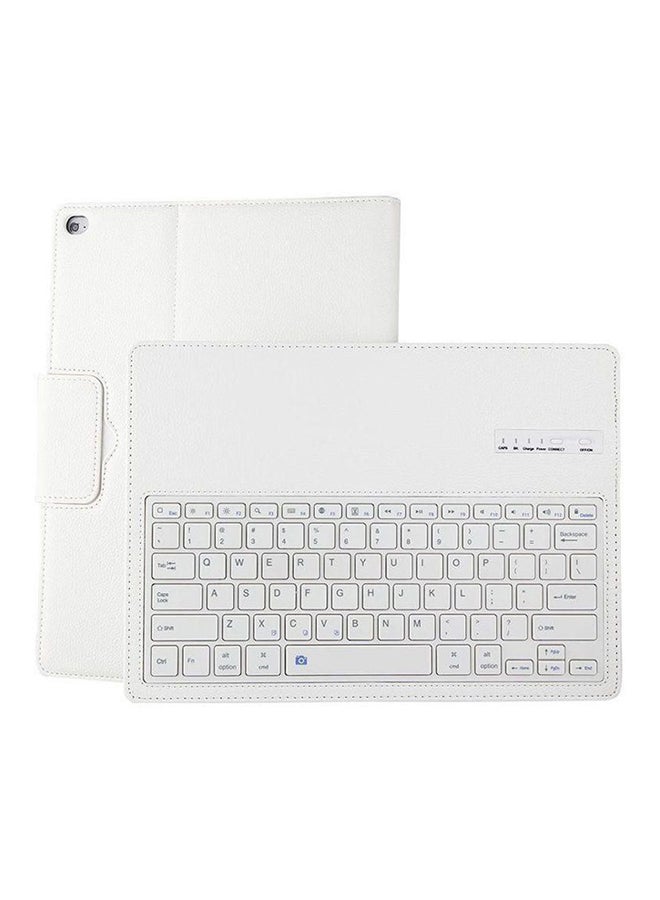 Pu Leather Detachable Bluetooth Keyboard Stand Case Cover For Apple iPad Pro 12.9-Inch White 