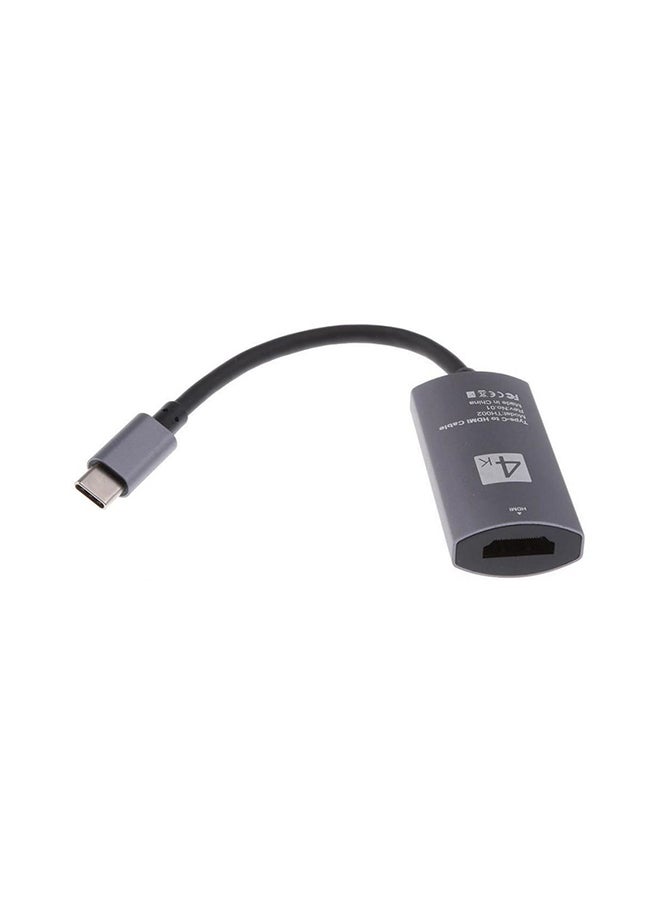 Generic - USB Type C To HDMI Cable 4K HD TV Adapter black - Image 1