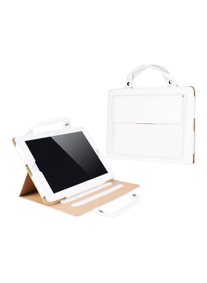 Universal Carrying Handbag Pu Leather Stand Case Cover For Apple iPad 4/3/2 White 