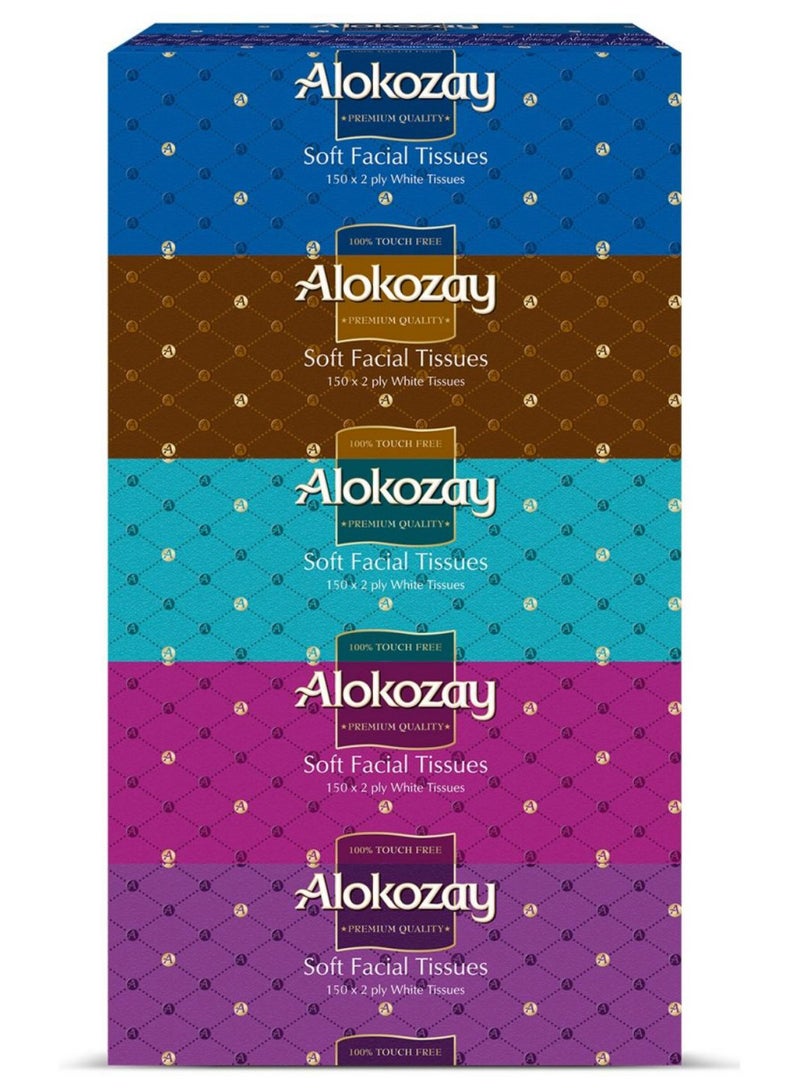 Alokozay 750-Piece Soft Facial Tissue White 1200grams  - Image 1