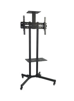 NEWSTAR Alpha LCD/LED TV Stand for 32 to 65 with Wheel, Camera Holder + DVD Rack Black 
