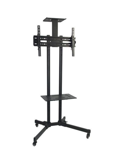 Alpha LCD/LED TV Stand for 32 to 65 with Wheel, Camera Holder + DVD Rack Black