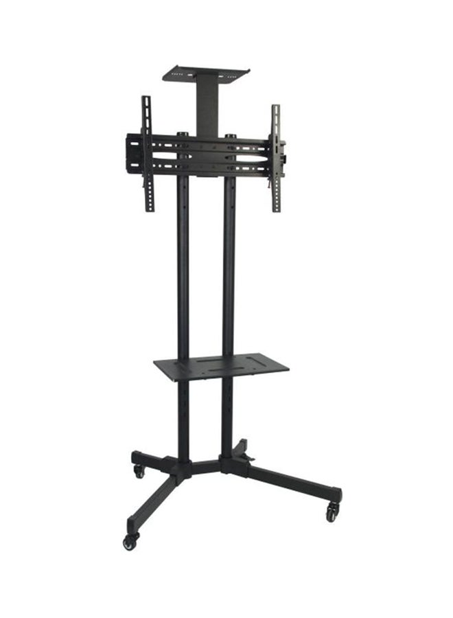 NEWSTAR Alpha LCD/LED TV Stand for 32 to 65 with Wheel, Camera Holder + DVD Rack Black 