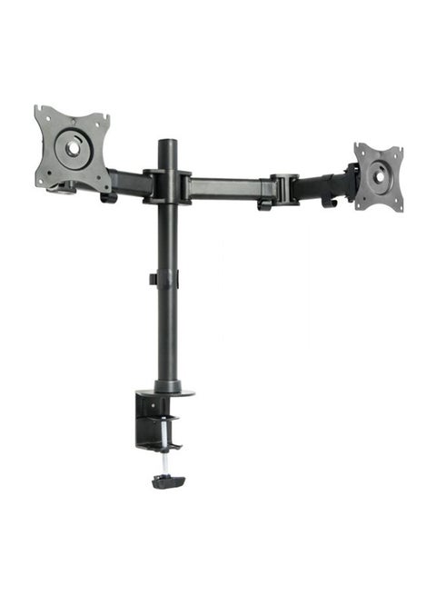 Dual Monitor Desk Mount, Heavy Duty Fully Adjustable Stand, Fits 2 LCD LED Screens up to 30 inches Black