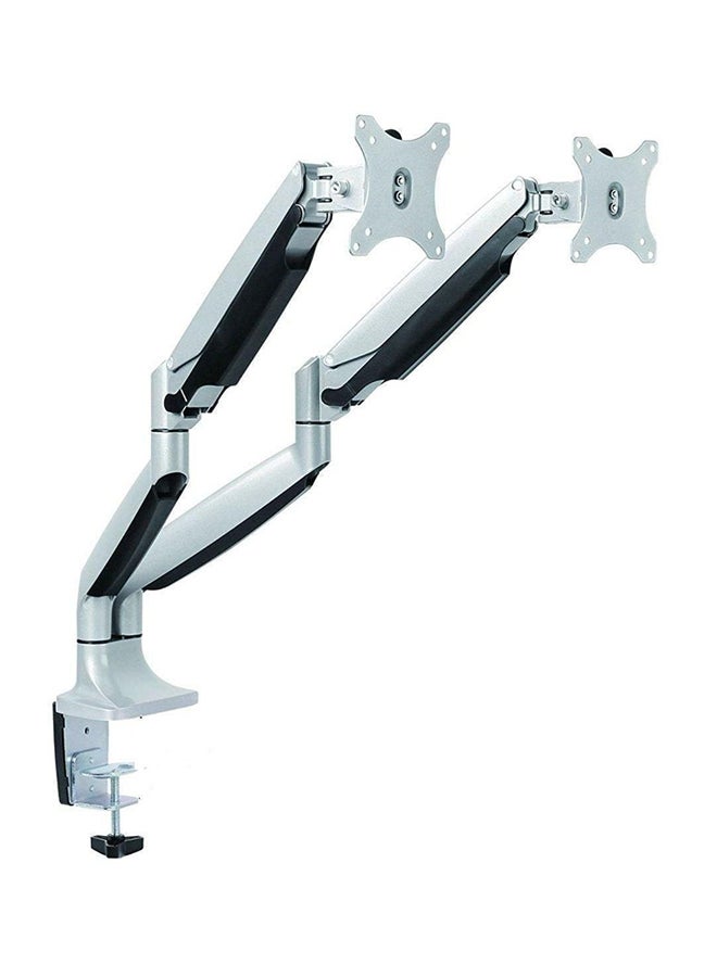 NEWSTAR Swivel Dual Arm DeskTop Mount For LCD Monitor For Below 32 Inch / Silver/Black - Image 1
