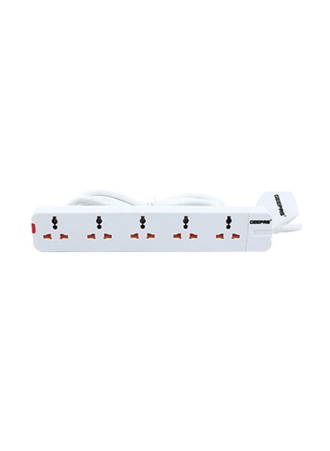 5 Way Extension Socket Clear