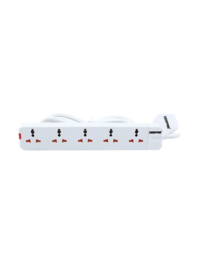GEEPAS - 5 Way Extension Socket Clear - Image 1