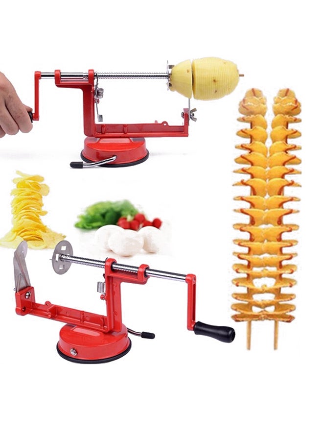 Generic Spiral Potato Slicer Red/Silver  - Image 2