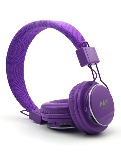 Stereo  Bluetooth Wireless  On-Ear Headphone With Microphone Purple