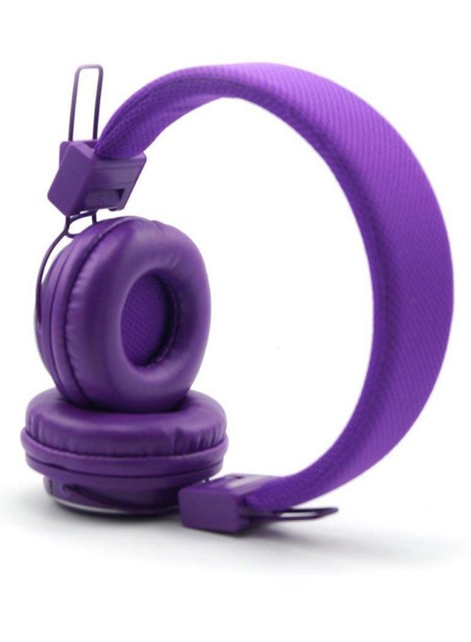 Stereo  Bluetooth Wireless  On-Ear Headphone With Microphone Purple