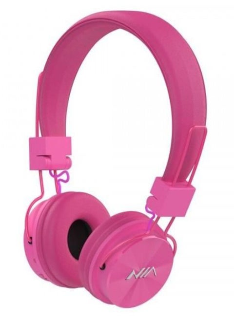 Stereo  Bluetooth Wireless  On-Ear Headphone With Microphone Pink
