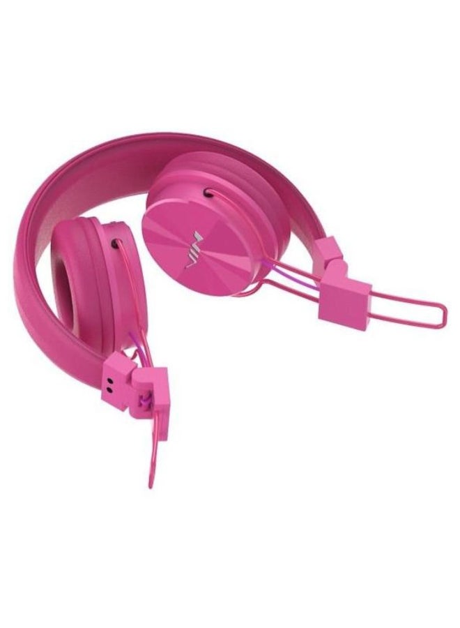 Stereo  Bluetooth Wireless  On-Ear Headphone With Microphone Pink