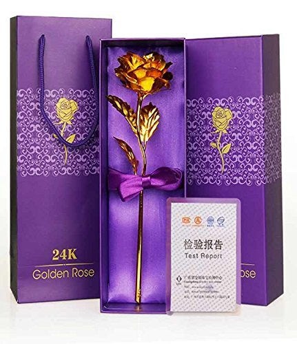 Generic - 24K Gold Plated Rose Flower With Gift Box Gold 26 x 9centimeter - Image 1