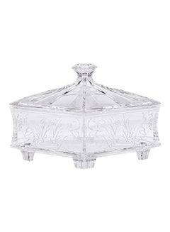 AZAD Fudge Shaped Candy Bowl With Lid Clear 28cm  - Image 1