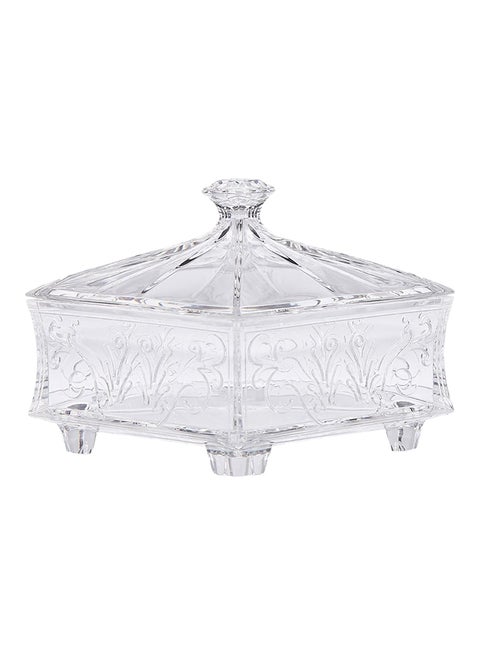Fudge Shaped Candy Bowl With Lid Clear 28cm