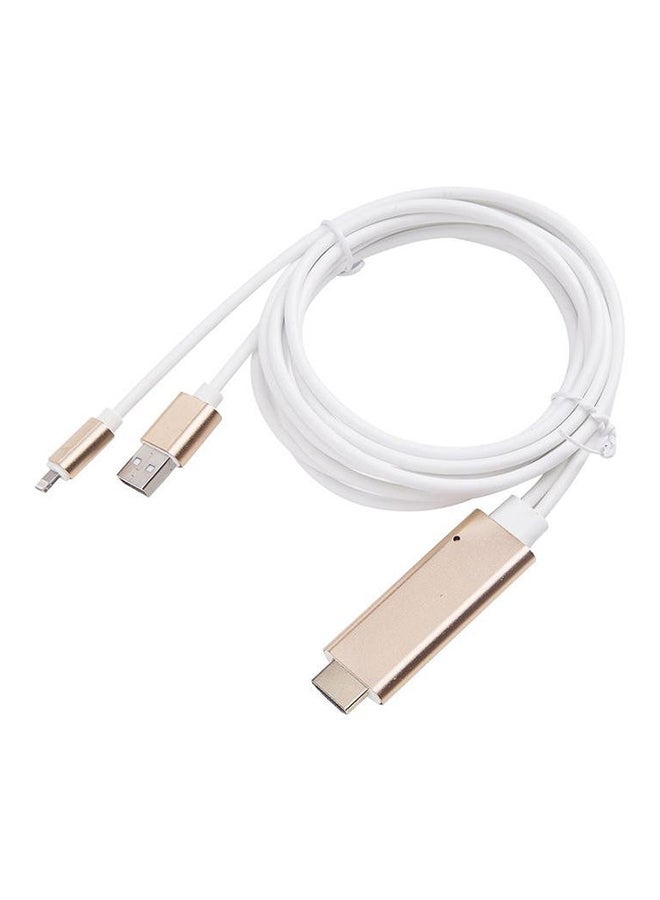 Muzz 8Pin To HDMI HDTV AV Adapter White 