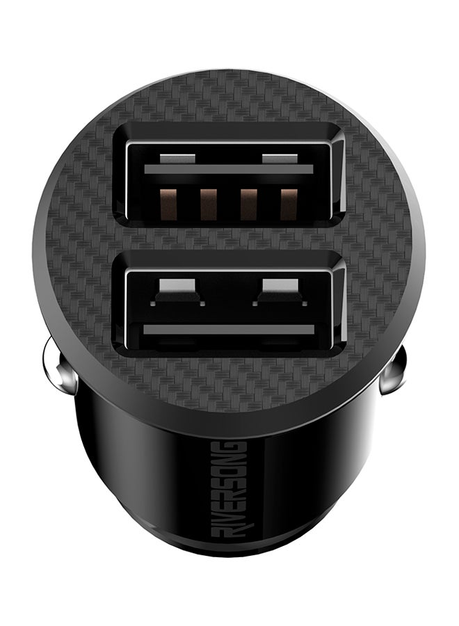 RIVERSONG Safari P4 Super Mini Fast Car Charger Black 